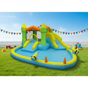 Parc aquatique gonflable avec toboggan, château gonflable, trampoline pour les fêtes d'enfants et l'été - Product Image 1