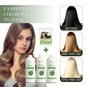 Le lait <span class=keywords><strong>de</strong></span> peroxyde oxydant d'hydrogène et la poudre <span class=keywords><strong>de</strong></span> blanchiment des cheveux contiennent un <span class=keywords><strong>extrait</strong></span> <span class=keywords><strong>de</strong></span> plante pour rendre la couleur des cheveux claire pour la teinture permanente des cheveux - Product Image 5