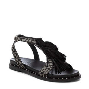 Sandalias Bajas para Mujer Carmela, Negras, Planas, con Detalle de Borlas, Talla 8 - Product Image 2