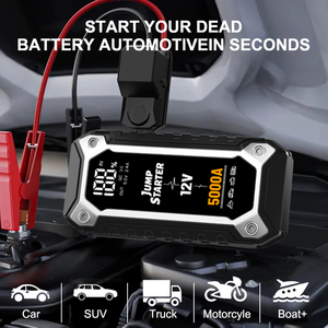 Démarreur de voiture portable 12V double USB PD60W 4000A avec lampe de poche <span class=keywords><strong>SOS</strong></span>, batterie externe 32000mAh, compatible moto/camion essence 7L diesel 5L - Product Image 6