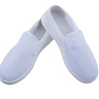Sepatu Cleanroom Pabrik Pengolahan Makanan Bernapas, SPU Putih, Sepatu Anti-Statik Berbahan Mesh Seluruhnya dengan Mid-Cuff - Sepatu Kerja Jiachuang