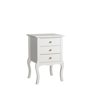 Table de chevet pliable à trois tiroirs de style européen, en bois blanc, meubles modernes pour salon et chambre à coucher - Product Image 1