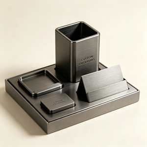 Porta Tarjetas de Visita de Aluminio Mecanizado CNC de Una Pieza, Estilo Industrial Minimalista, Personalizado y Anodizado, Decoración de Escritorio de Oficina - Product Image 3