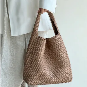 Neopren-Gewebebeutel große tragbare Handtasche für Damen Designer benutzerdefiniertes Logo Gewebe-Stil Strand hand gestrickte Handtasche