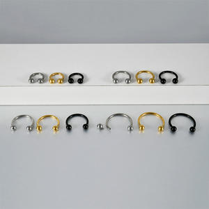Bijoux de piercing en acier inoxydable plaqué or, anneau en forme de U pour le nez, anneau en forme de <span class=keywords><strong>fer</strong></span> <span class=keywords><strong>à</strong></span> <span class=keywords><strong>cheval</strong></span>, titane interne, usage quotidien, vente en gros - Product Image 3