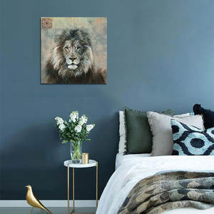 Peinture <span class=keywords><strong>de</strong></span> <span class=keywords><strong>lion</strong></span> d'art animalier <span class=keywords><strong>de</strong></span> haute qualité, vente chaude, fabrication OEM et ODM, vente en gros d'usine d'art original - Product Image 3
