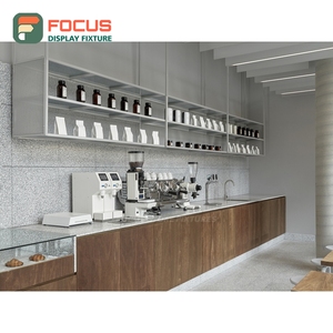 Premium Coffee Merchandise Display Rack <b>Solid</b> <b>Wood</b> Frame Bean Bag Display Cafe Merchandise Display Rack - Product Image 4