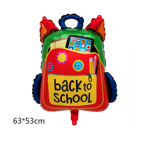 Ballons colorés pour la rentrée scolaire : Bus scolaire, Crayon, Pomme, Crayon de couleur, Ballon en Mylar métallisé pour la décoration de fête en classe et en maternelle - Product Image 3