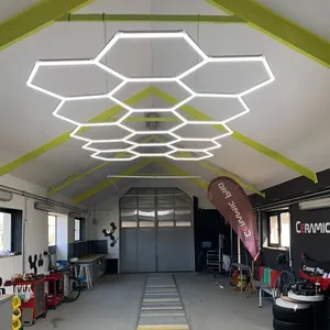hexagon led honeycomb light garage lamps 110V-240V Led Tube Ceiling Lighting For Auto Car Body Repair Led Workshop