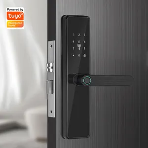 Cerradura de perilla de puerta Digital a prueba de agua de alta calidad con Wifi Tuya App huella digital desbloqueo sin llave Puerta delantera cerradura de puerta inteligente