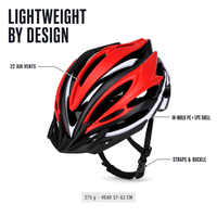 Casque de vélo pour adulte, moulé en interne, 22 aérations, réglable 57-62 cm, avec visière, doublure en velours amovible pour le cyclisme sur route