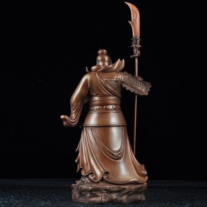 Pure copper Guan Gong figurine stand, precious Guan Gong carrying a sword, Wealth God store, company office opening gift - Product Image 4