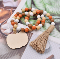 Pièces de pendentif en bois d'érable de couleur naturelle non fini, guirlande de perles en bois peintes pour la décoration murale