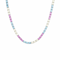 LYBURCHI Collier ras du cou en argent sterling 925 plaqué or 14 carats avec opale ovale et opale arc-en-ciel, bijoux colorés pour femme