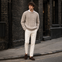 Pull en tricot décontracté pour homme personnalisé ODM/OEM - Épais, chaud, col rond, résistant aux plis et respirant