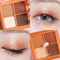 Pas cher Bio Vegan Surligneur Shimmer Quatre Carré Grille Fard À Paupières Palette Durable Glitter Nude Maquillage Ombre À Paupières Pan