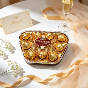 Scatola Regalo di Cioccolatini Ripieni di Wafer alla Nocciola a Forma di Farfalla, Cioccolatini Confezionati Singolarmente in Foglia d'<span class=keywords><strong>Oro</strong></span> in Contenitore Trasparente - Product Image 3