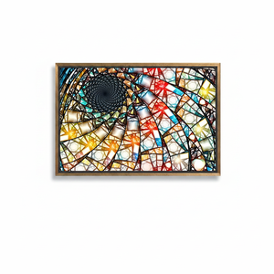 Stained Glass Style Printed Canvas Wall Art Art Deco Panel Hanging Wall Decor Clear <b>Framed</b> Canvas - Product Image 2