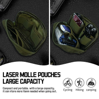 Kantong Organizer EDC Kustom dengan Reflektor, Tas Pria Taktis Molle Tahan Air Kantong Penyimpanan Alat Kecil Dompet Multifungsi