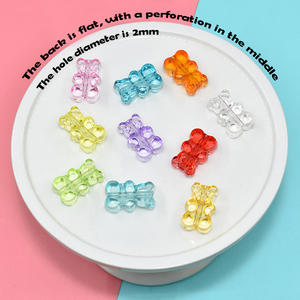100 piezas/bolsa Abalorios de oso transparentes de colores surtidos, cuentas de plástico acrílico para la fabricación de joyas, accesorios DIY para pulseras y collares infantiles - Product Image 3