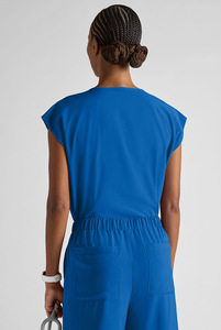Ensemble de tenue médicale extensible pour <span class=keywords><strong>femme</strong></span>, uniforme médical à manches courtes avec <span class=keywords><strong>pantalon</strong></span> de jogging, vêtements de travail élégants pour salon de beauté et clinique dentaire - Product Image 3