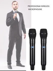 ADX400 Alta Qualidade Karaoke Handheld Microfone Metal Microfone UHF Microfone Sem Fio Para Cantar