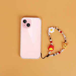 Chaîne de <span class=keywords><strong>téléphone</strong></span> et dragonne de poignet en perles acryliques motif œil porte-bonheur, <span class=keywords><strong>avec</strong></span> pendentif en silicone personnalisé motif pingouin, pizza ou dessin animé, joli breloque de <span class=keywords><strong>téléphone</strong></span> pour <span class=keywords><strong>coque</strong></span> de <span class=keywords><strong>téléphone</strong></span> - Product Image 2