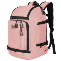 Sac à dos de snowboard professionnel pour homme MARITTON 50L en nylon résistant à l'eau pour voyage, ski, casque et accessoires (ROUGE)