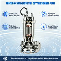 Bomba Sumergible para Aguas Residuales de Acero Inoxidable WQ(D)-SQG de Global Supply, para Proyectos Municipales e Industriales de Tratamiento de Aguas Residuales a Nivel Mundial