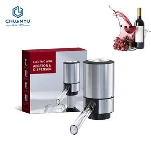 Vendedor caliente regalo de Navidad <span class=keywords><strong>barato</strong></span> automático inoxidable eléctrico vino aireador bomba vertedor portátil vino decantador con logotipo personalizado - Product Image 5