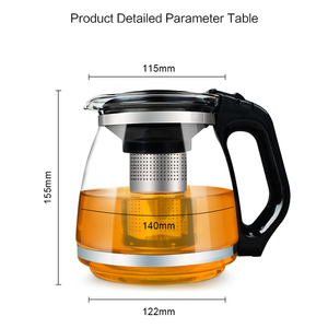 Produttore al dettaglio 1500ML vetro trasparente <span class=keywords><strong>teiera</strong></span> calda tazza infusore e versare senza piombo per elettrodomestici caffè e Set da tè - Product Image 2