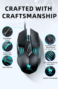 T-WOLF G560 6D thuận tay phải mới mô hình riêng Chuột chơi game bốn màu đèn thở đèn nền USB có dây - Product Image 5