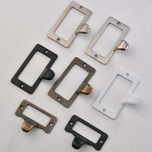 New Chinese Style Zinc Alloy Handle Label Frame Antique Pull For <b>Packaging</b> <b>Box</b> Home Decoration Durable Iron Hardware - Product Image 1