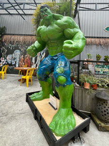 Statue Hulk grandeur nature en fibre de verre peinte à la main, sculpture artistique personnalisée de super-héros <span class=keywords><strong>Marvel</strong></span> en résine musculaire pour centre commercial extérieur - Product Image 2