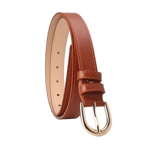 S678 Damen Wende-Gürtel aus geteiltem Leder mit drehbarer Gürtels chnalle aus Gold für Damen Anzug hosen Jeans Designer Custom Belt