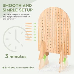 Wooden Pegboard Jewelry Storage Rack <b>Desktop</b> Display For Bracelets Earrings Hair Ties Simple Organizer <b>Shelf</b> - Product Image 5