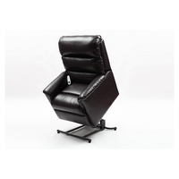 Fauteuil releveur électrique confortable en cuir et tissu, avec support auxiliaire, réglable pour personnes âgées