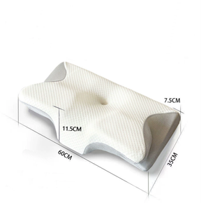 Bantal Busa Memori <span class=keywords><strong>Visco</strong></span> Elastis Poliuretan Premium 100% Desain Ergonomis Penyelarasan Tulang Belakang Pereda Nyeri Leher Lubang Udara Dapat Dilepas - Product Image 1