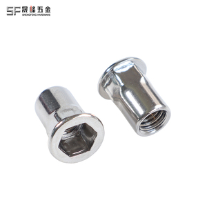 <span class=keywords><strong>Tuercas</strong></span> remachables de cabeza plana de acero inoxidable M3-M12 A2 A4, insertos roscados, <span class=keywords><strong>tuercas</strong></span> remachables de cuerpo semihexagonal con extremo abierto - Product Image 2