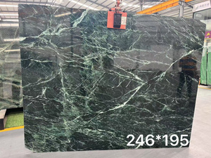 Dalle de marbre vert noir <span class=keywords><strong>exotique</strong></span> avec veines blanches, polie, type Verde Alpi, pour revêtement mural, comptoirs et tables à manger - Product Image 3