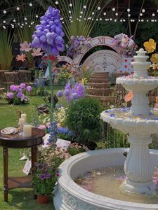 Fuente de Jardín Clásica para Exteriores con Estructura de Tres Niveles y Flujo de Agua Laminar para Decoración de Eventos y Bodas - Product Image 5