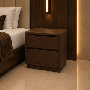 Suite de mobilier de chambre d'hôtel de luxe OEM ODM pour hôtellerie de type boutique, comprenant lit d'hôtel, table de chevet à 2 tiroirs et buffet avec plateau en marbre - Product Image 4