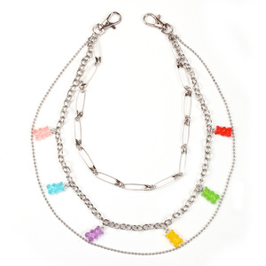 โซ่คาดเอวรูปหมีเจลลี่หกสี โลหะผสมสังกะสี ลายการ์ตูน สำหรับผู้หญิง สวมใส่ไปเที่ยวกลางคืน - Product Image 5