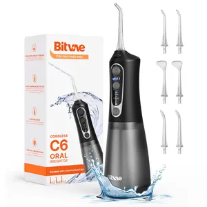 Bitvae BV C6 schnurloser wasser-dental-flosser Zahnstoßfänger für Reisen mit 6 Düsen-Spitzen