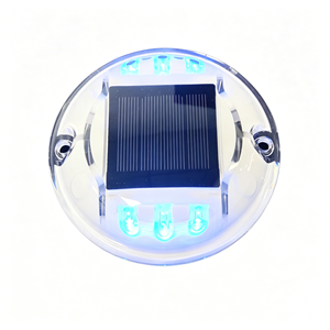 IP68 Waterproof Solar Road Stud 6 LED Double Sided Reflective Driveway Marker Mono Crystalline Solar Powered Ground <b>Light</b> 6 Tons - Product Image 2