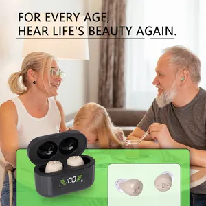 Aparelhos auditivos recarregáveis para idosos, aparelho auditivo invisível, fabricante de produtos para ouvido e audição com melhor preço e qualidade