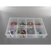 Boîte de rangement transparente sans couvercle à 8 compartiments en PP pour pièces numériques, accessoires, matériaux, bijoux et vis – Durable