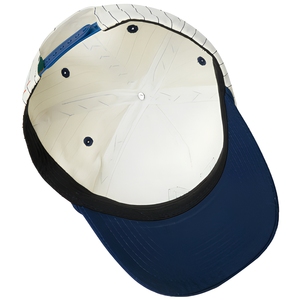 100% Cotton 5 Panel Baseball <b>Cap</b> Curved Brim Two-Tone Design Drawstring Back Custom Logo Embroidery OEM Manufacturer - Product Image 3