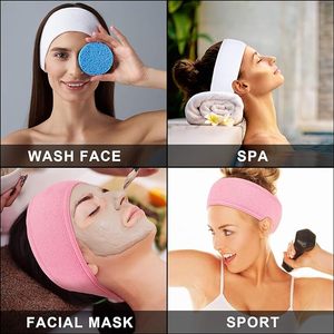 Hoge Kwaliteit Zacht Zwart Roze Schoonheidssalon Make Up Hoofdband Voor Het Wassen Van Gezicht Handbad Sport Haarbanden
