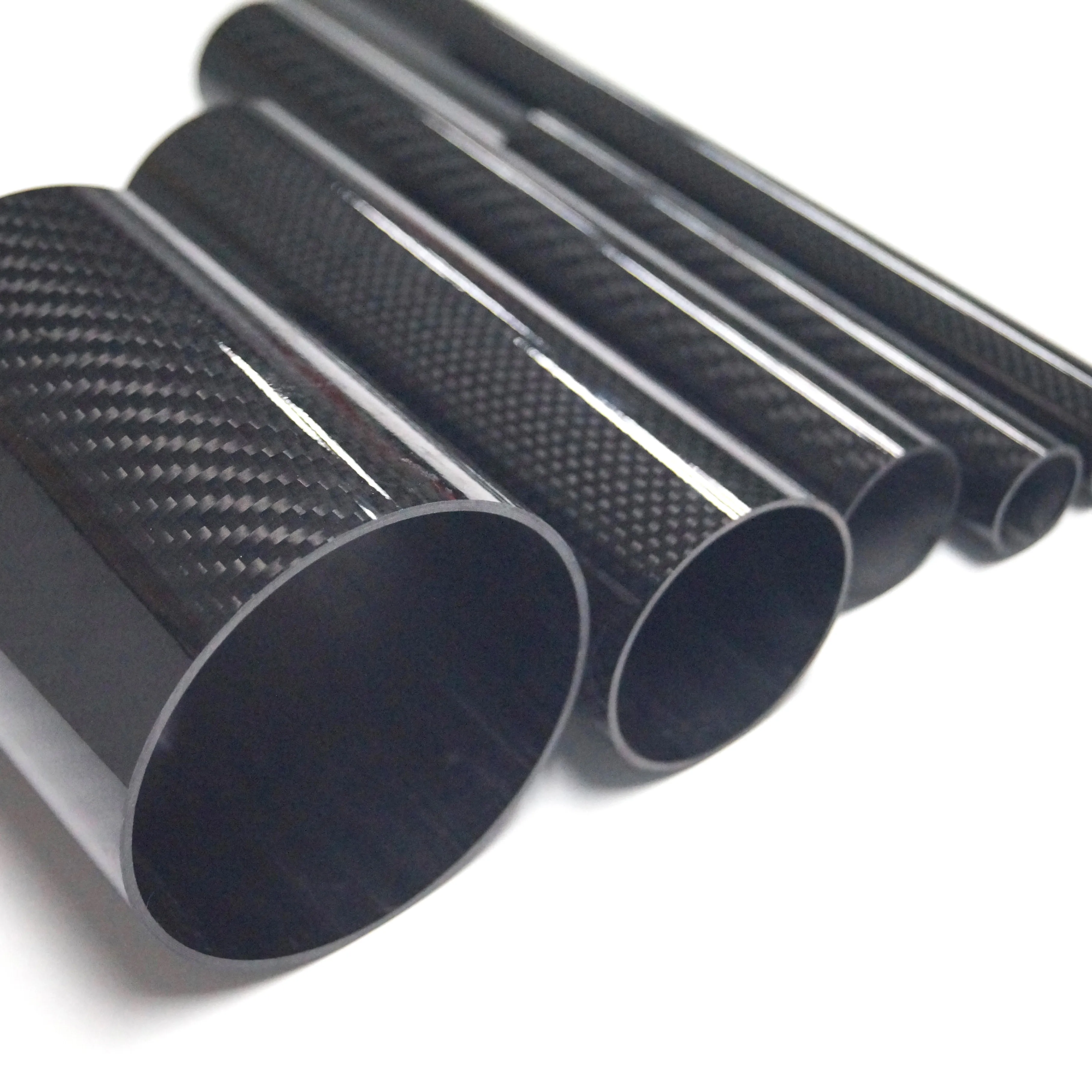 Gran diámetro tubo de fibra de carbono personalizar 3K tubo de fibra de carbono